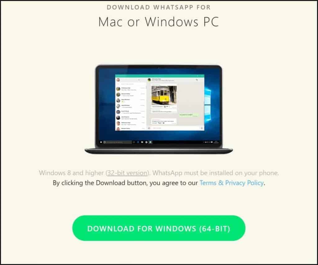 how to install whatsapp in pc