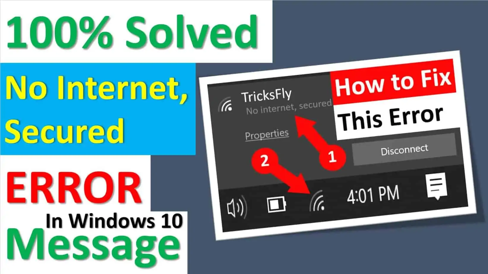 how to fix no internet secured connection error in windows 10