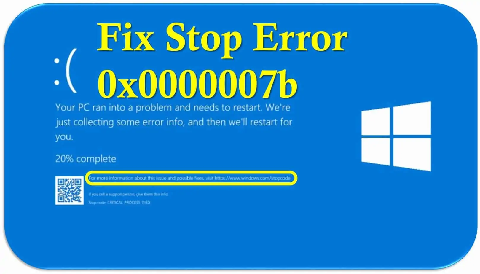 how to fix blue screen stop error code 0x0000007b