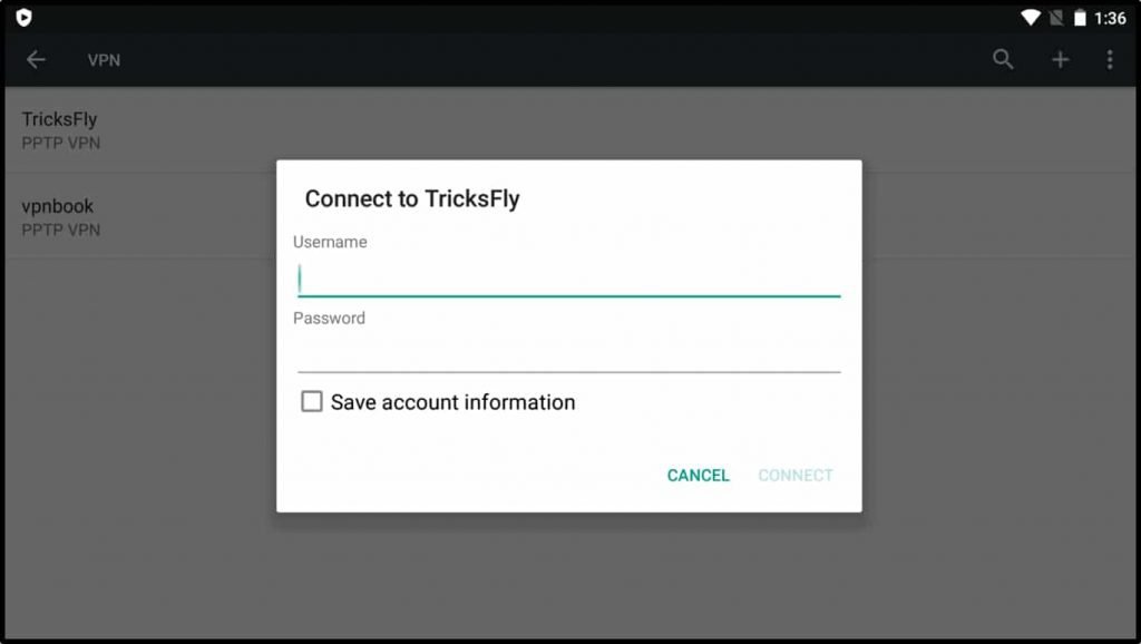 Tap On Connection Name And Put Username And Password Then Press Connect