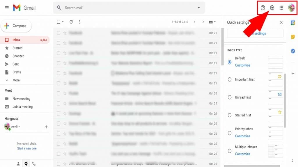filter unread emails in gmail