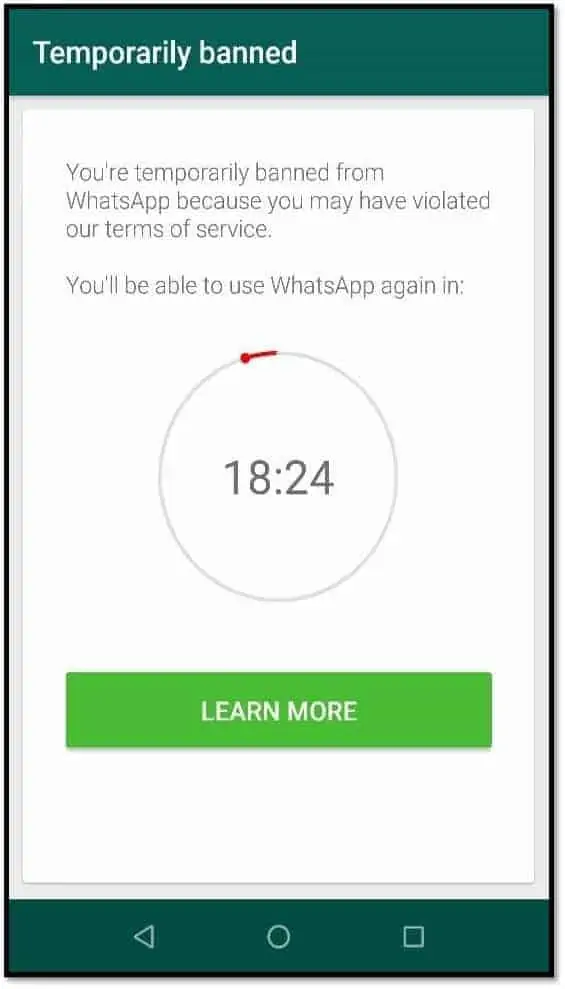 how to activate temporary ban whatsapp number
